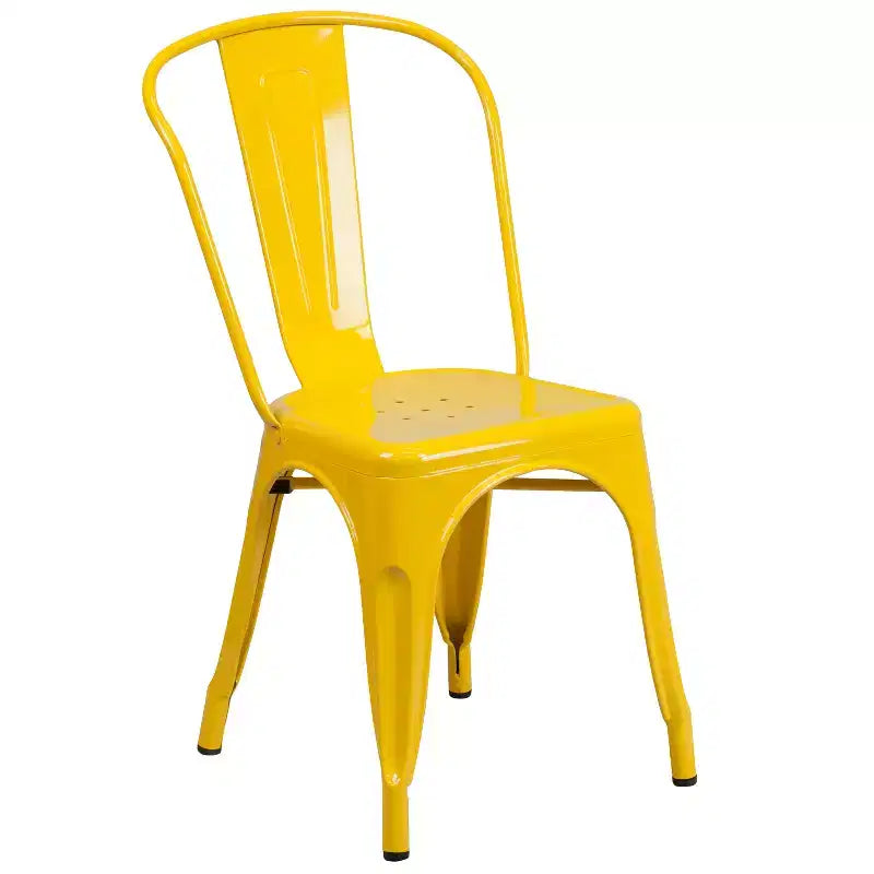 Flash Furniture metalen tafelset voor binnen en buiten, commerciële kwaliteit, ronde tafel van 30, met 2 caféhoekstoelen