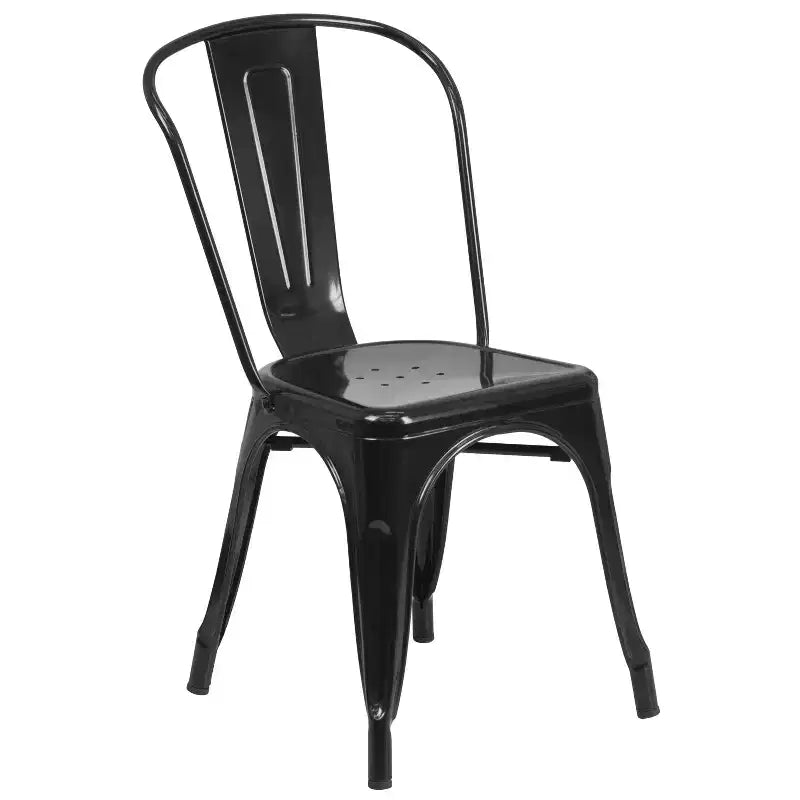 Flash Furniture metalen tafelset voor binnen en buiten, commerciële kwaliteit, ronde tafel van 30, met 2 caféhoekstoelen