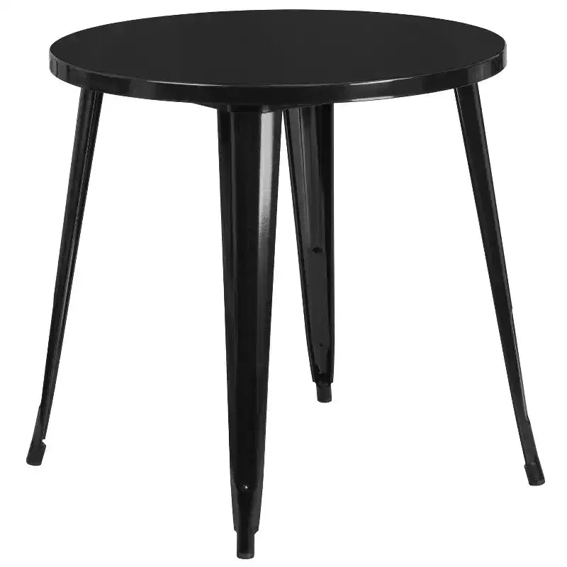 Flash Furniture ronde metalen tafelset van 30 inch voor binnen en buiten, commerciële kwaliteit, met 2 stoelen met armleuningen