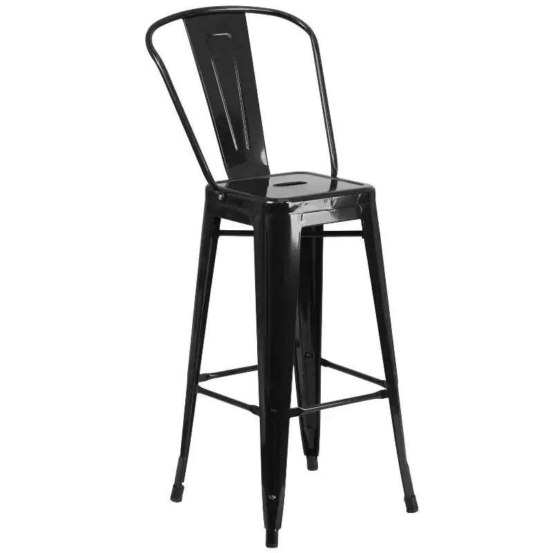 Emma and Oliver Commercial Grade 24 Round Metal Indoor-Outdoor Bar Table Set with 2 Cafe Stools