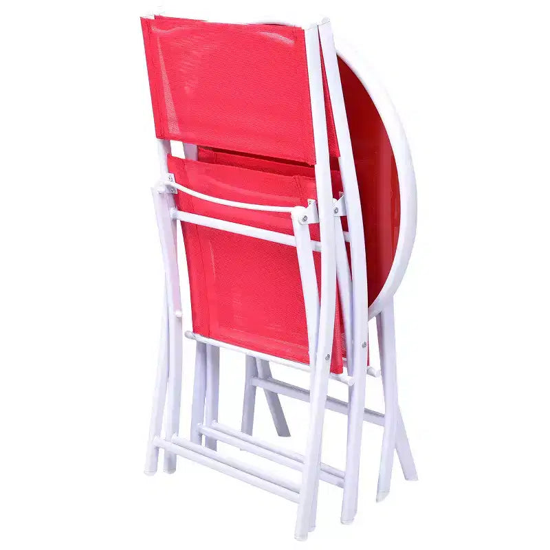 Juego de muebles de jardín y patio de 3 piezas Costway, con mesa y sillas bistró plegables, rojo