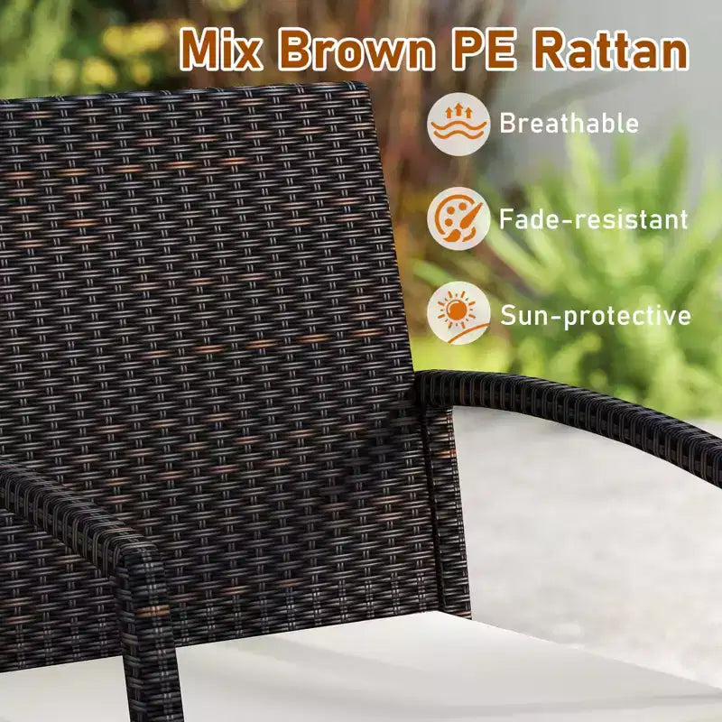Costway 7PCS Patio Rattan Dining Set Table Top W/Umbrella Hole