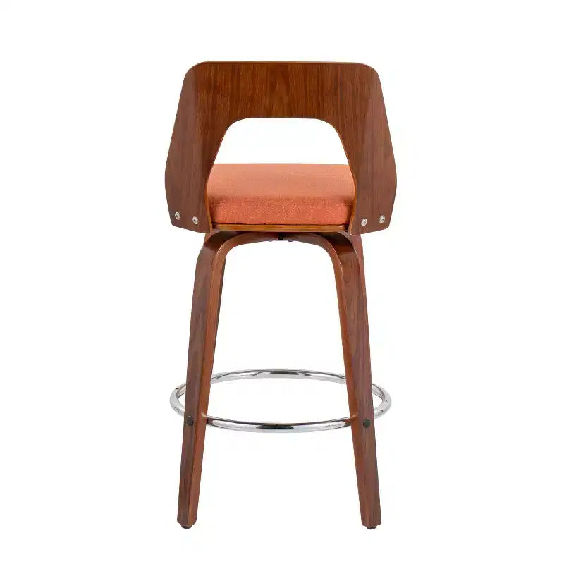 Set of 2 Upholstered Counter Height Barstools with Swivel and Mid Back