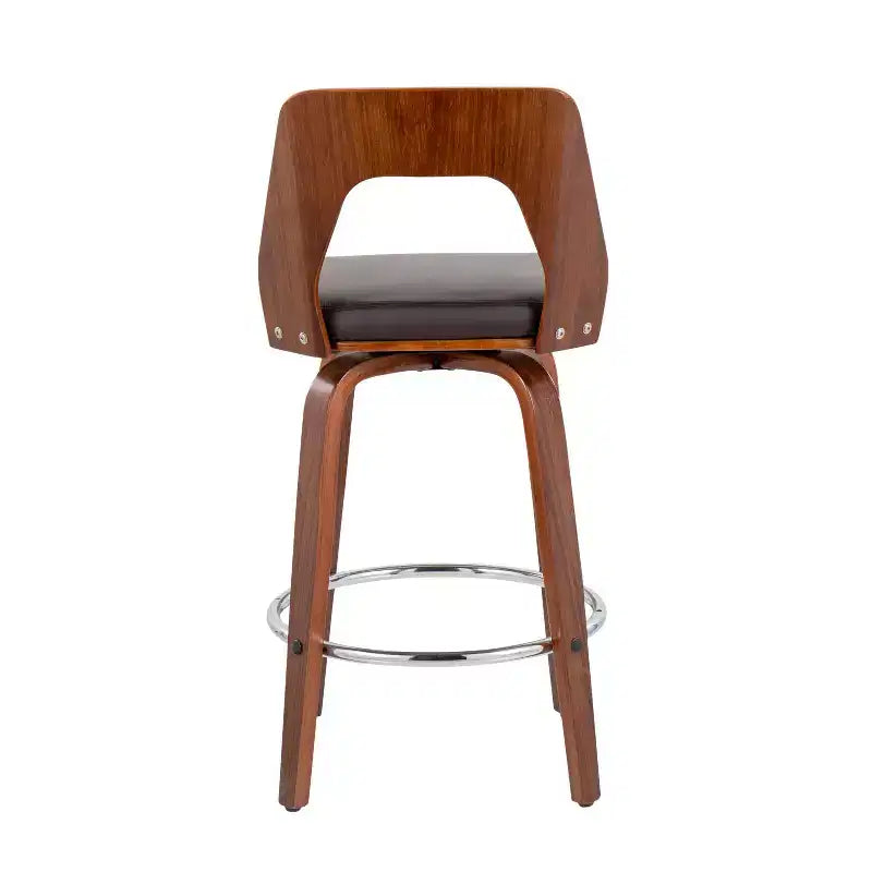 Set of 2 Upholstered Counter Height Barstools with Swivel and Mid Back