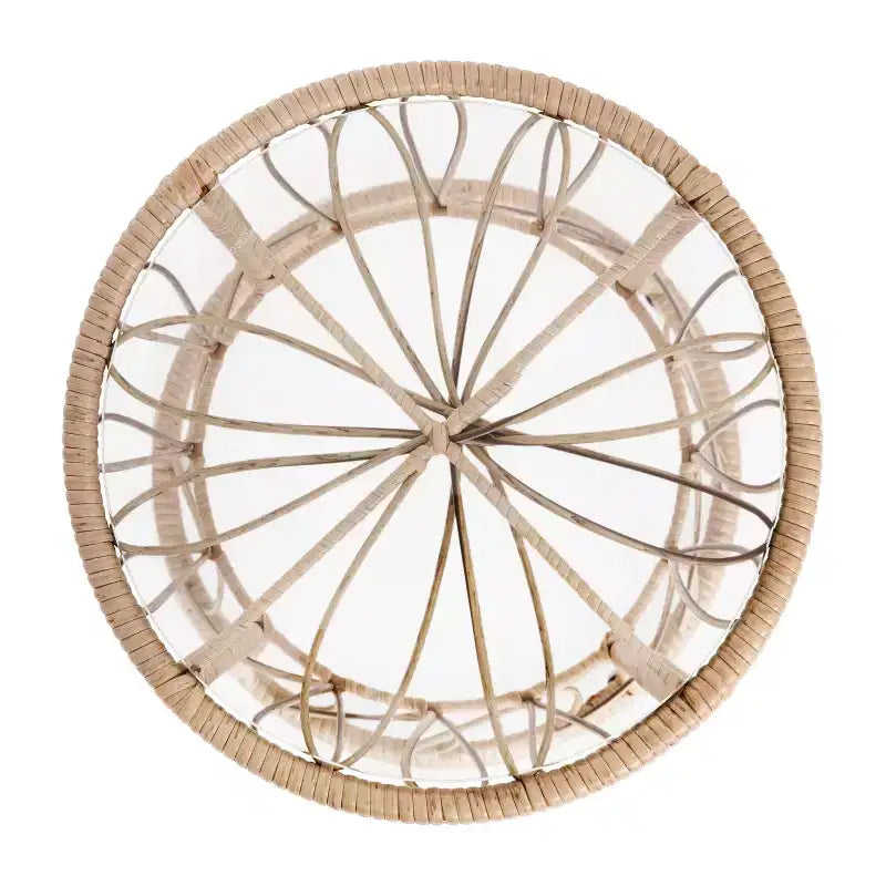 Merrick Lane 3-teiliges Terrassen-Set mit Rattanseilen-Stühlen, passendem Beistelltisch mit Glasplatte und Kissen für den Innen- und Außenbereich