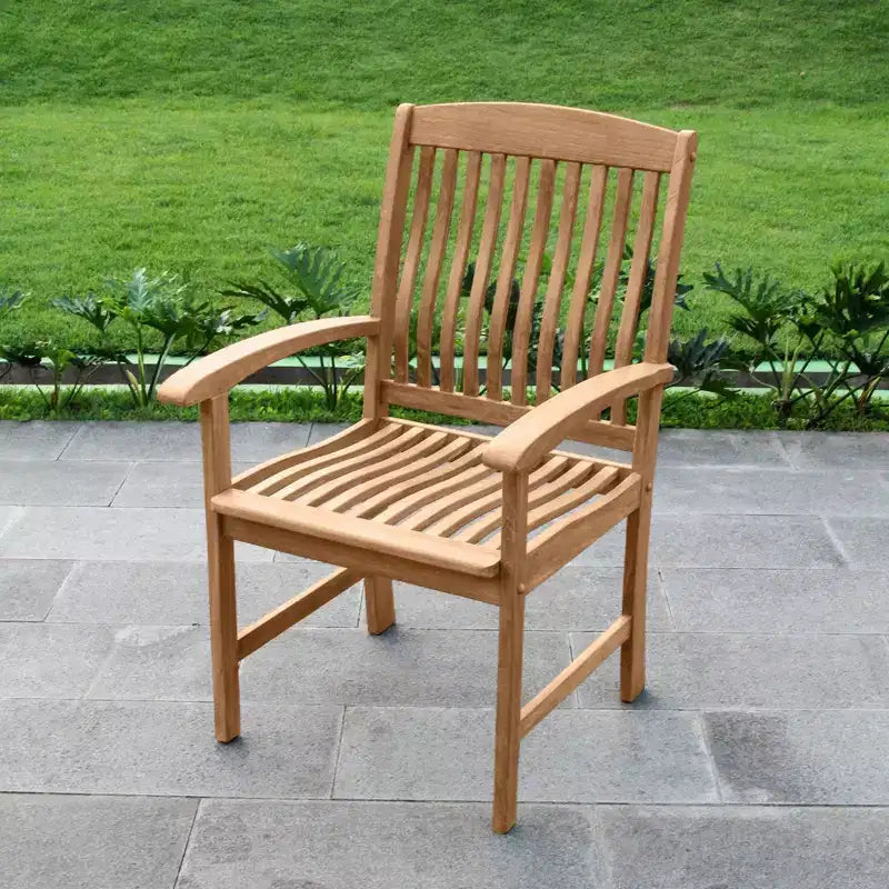 Conjunto de comedor de exterior de teca Merkel de 7 piezas Sonoma Lane con cojines