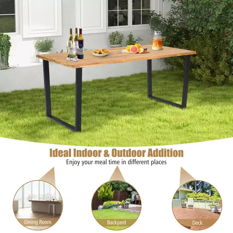 Conjunto de comedor de ratán para patio de 5 piezas Costway, mesa de madera de acacia y 4 sillas de mimbre con orificio para sombrilla