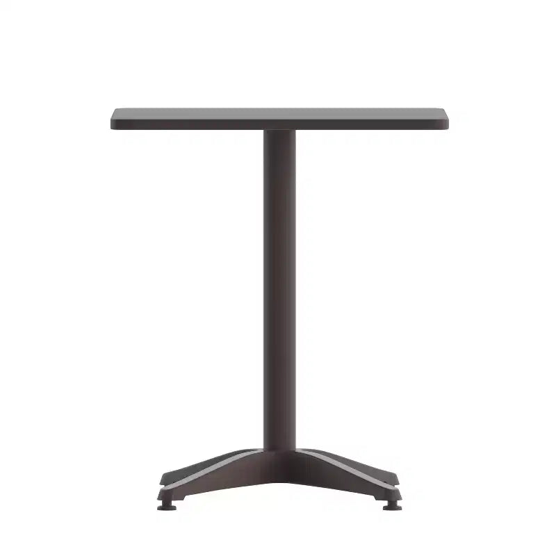 Conjunto de mesa cuadrada de aluminio para interior y exterior Flash Furniture Lila de 23,5" con 2 sillas con respaldo de listones