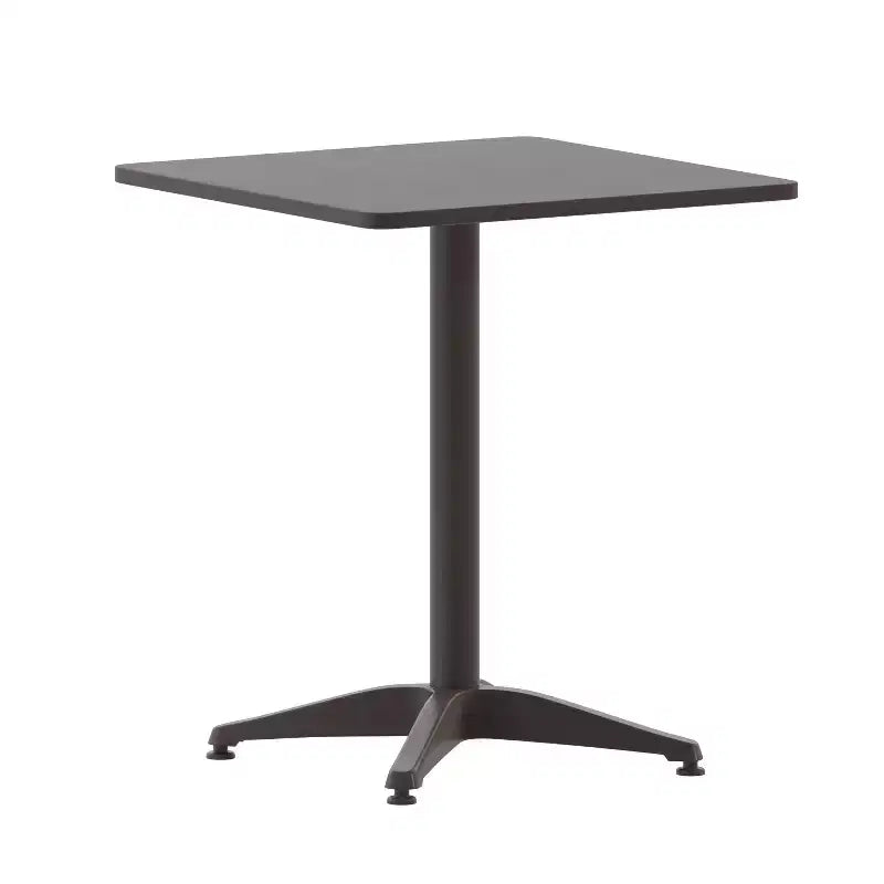 Conjunto de mesa cuadrada de aluminio para interior y exterior Flash Furniture Lila de 23,5" con 2 sillas con respaldo de listones