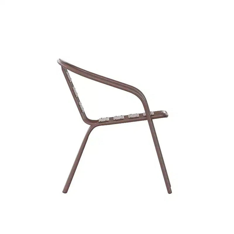 Conjunto de mesa cuadrada de aluminio para interior y exterior Emma and Oliver de 27,5" con 4 sillas con respaldo de listones