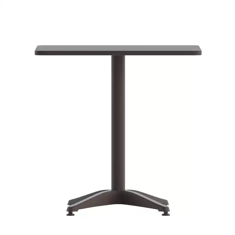 Conjunto de mesa cuadrada de aluminio para interior y exterior Emma and Oliver de 27,5" con 4 sillas con respaldo de listones