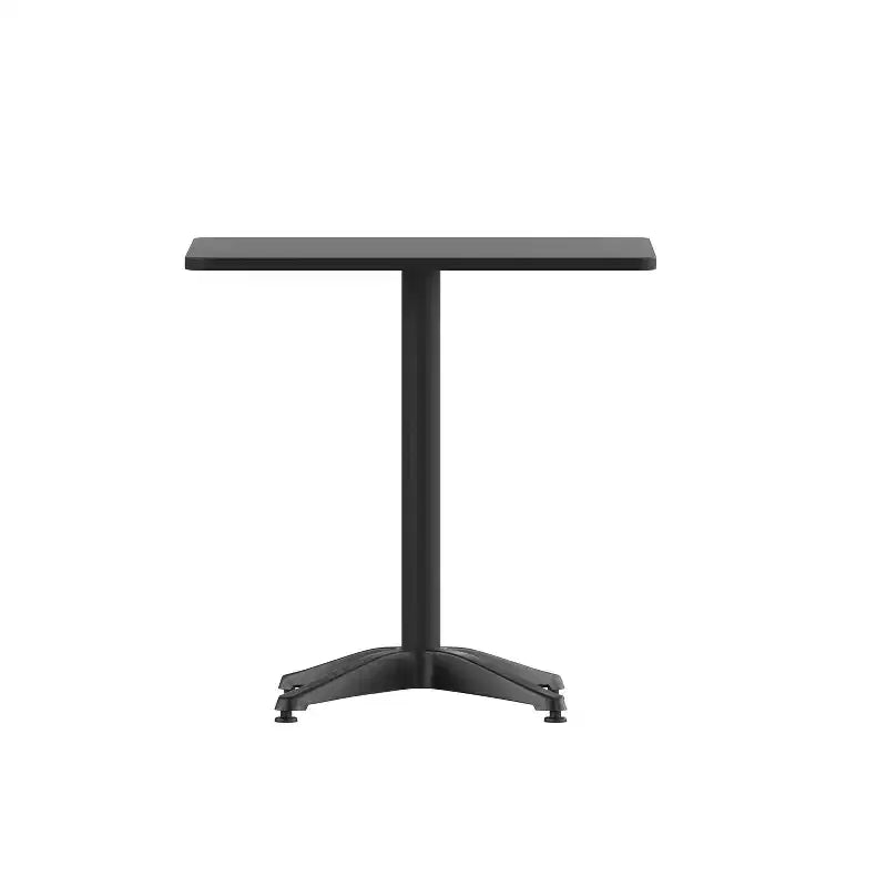 Conjunto de mesa cuadrada de aluminio para interior y exterior Emma and Oliver de 27,5" con 4 sillas con respaldo de listones
