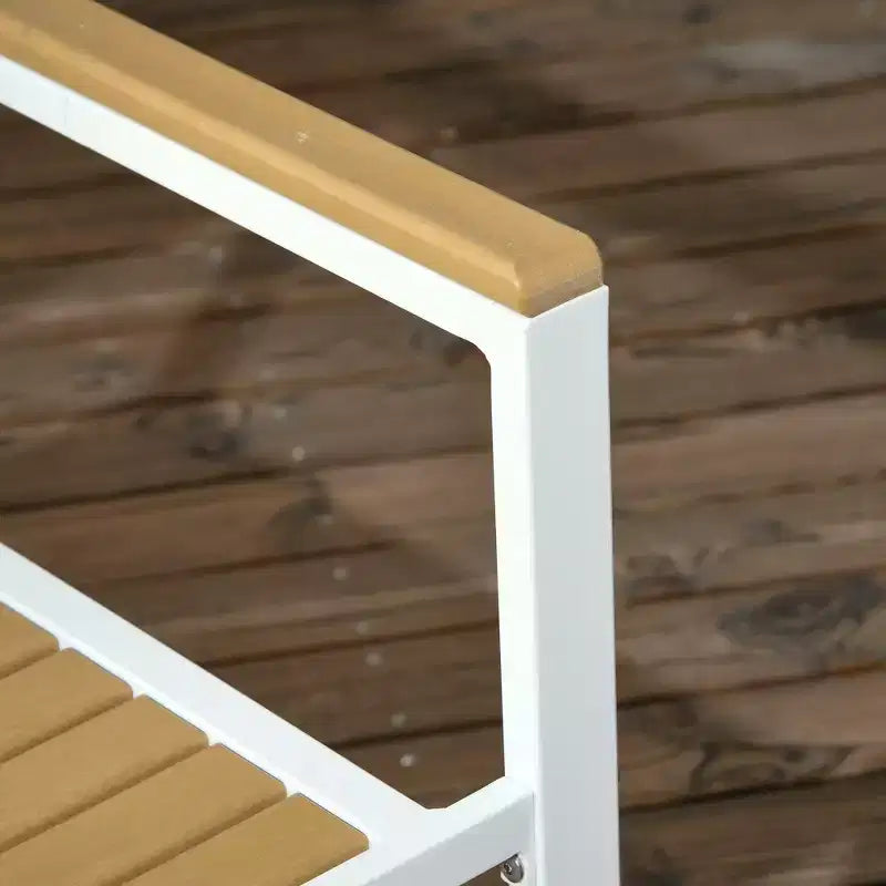 Outsunny 5-teiliges Tisch- und Stuhl-Set für draußen, Aluminium-Ess-Set für die Terrasse für 4 Personen mit HDPE-Materialien, Esstisch mit Sonnenschirmöffnung, gelb