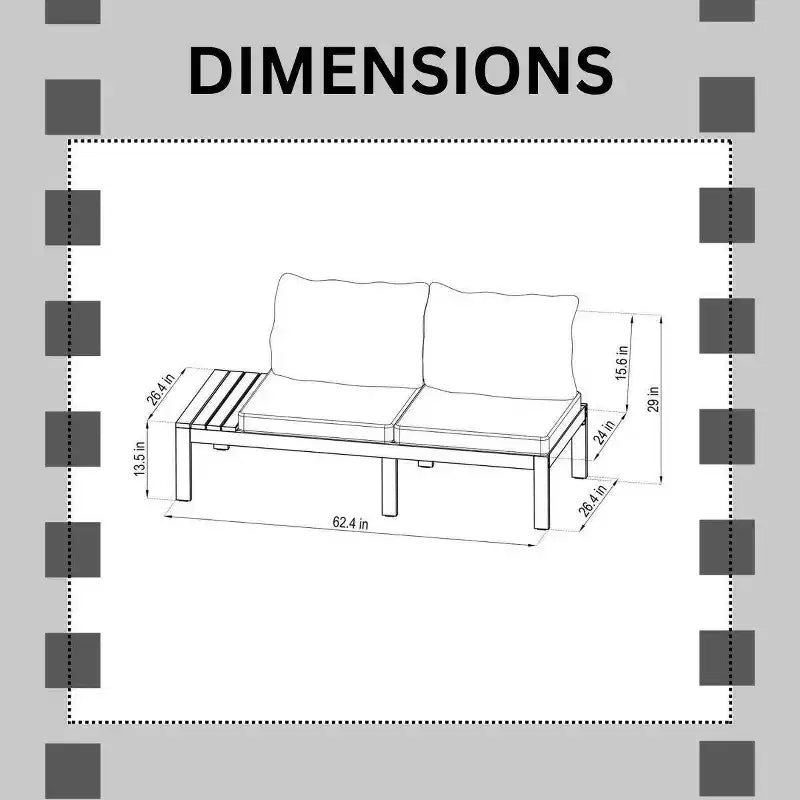 Amazonia 3pc Seychelles Outdoor Patio Conversation Set with Cushions