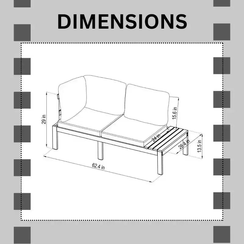 Amazonia 3pc Seychelles Outdoor Patio Conversation Set with Cushions