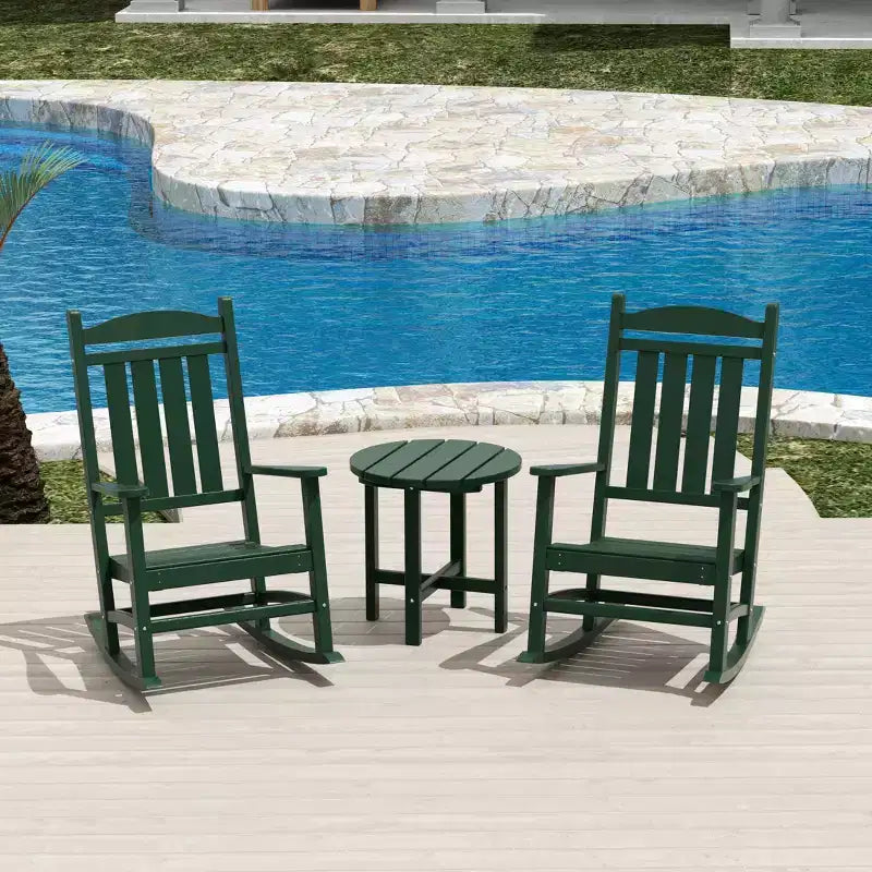 WestinTrends 3-delige set schommelstoelen voor buiten met ronde bijzettafel