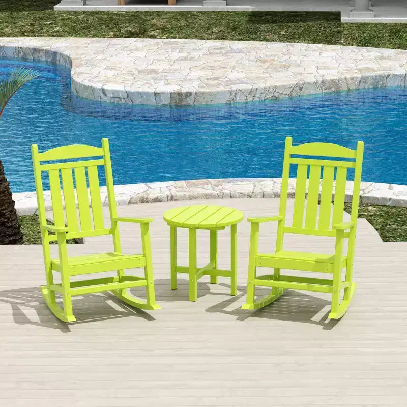 WestinTrends 3-delige set schommelstoelen voor buiten met ronde bijzettafel