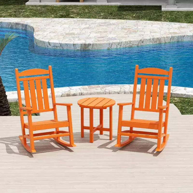 WestinTrends 3-delige set schommelstoelen voor buiten met ronde bijzettafel
