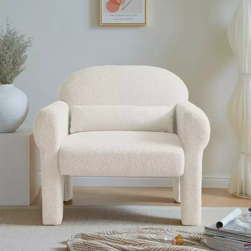 Modern Boucle Upholstered 2 Piece Set/Loveseat/1 Seat Sofa Couches with Armrests, and Tufted Legs 4A - ModernLuxe
