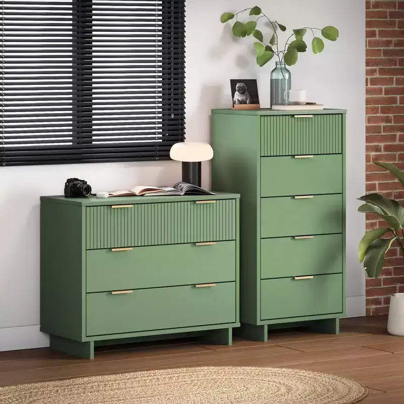 Manhattan Comfort 2-delige Granville-slaapkamerset met smalle ladekast en dressoir