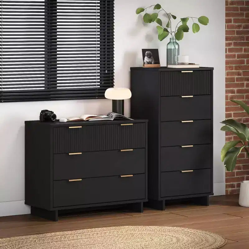 Manhattan Comfort 2-delige Granville-slaapkamerset met smalle ladekast en dressoir