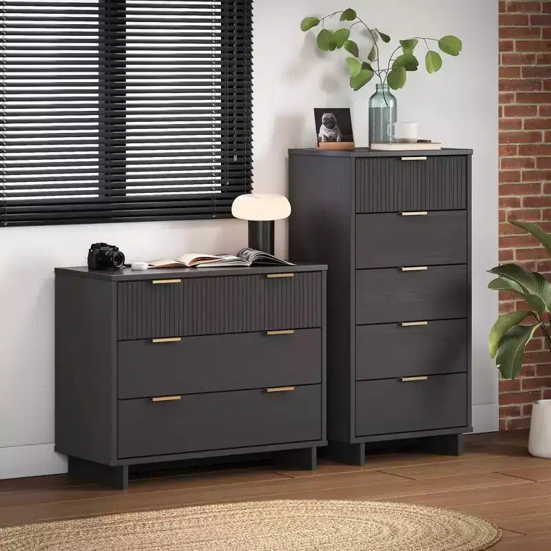 Manhattan Comfort 2-delige Granville-slaapkamerset met smalle ladekast en dressoir