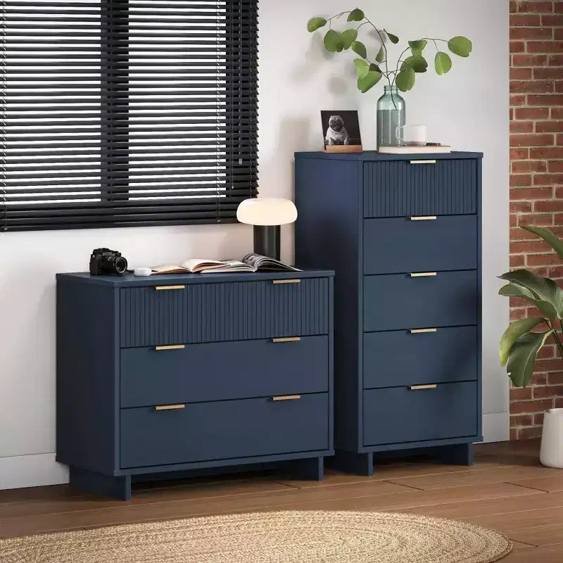 Manhattan Comfort 2-delige Granville-slaapkamerset met smalle ladekast en dressoir