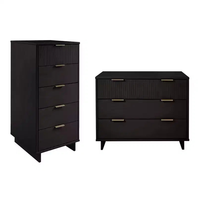 Manhattan Comfort 2-delige Granville-slaapkamerset met smalle ladekast en dressoir