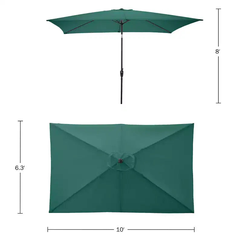 Alaterre Furniture Ensemble repas d’extérieur 6 pièces, table Weston avec parasol rectangulaire de 10'
