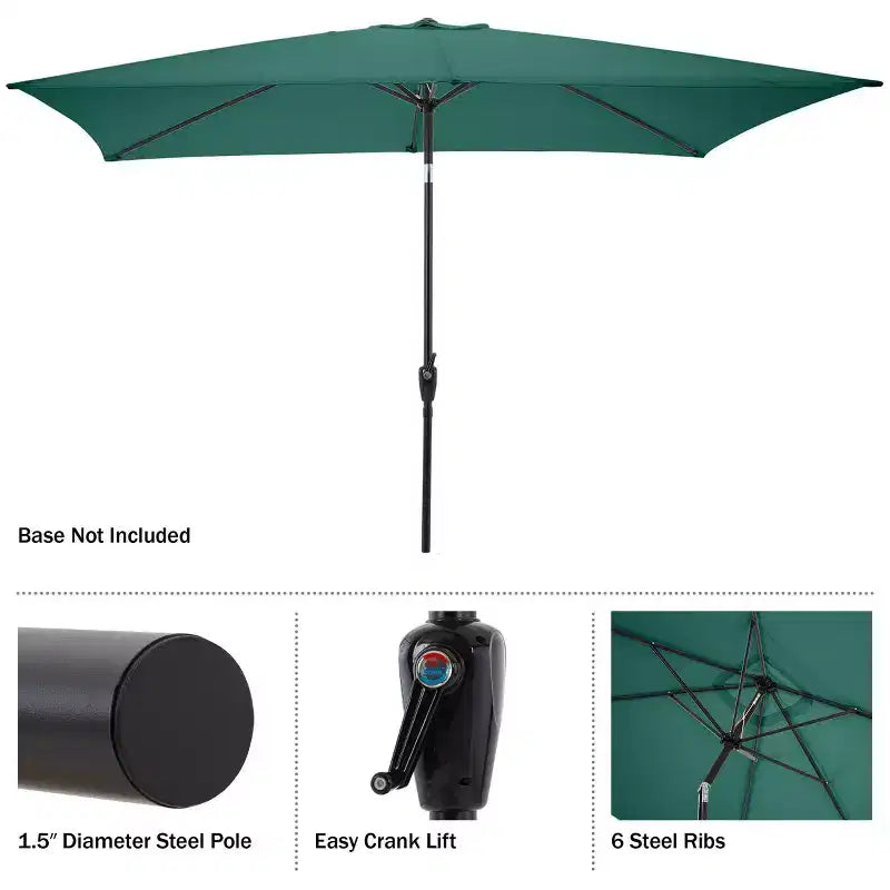Alaterre Furniture Ensemble repas d’extérieur 6 pièces, table Weston avec parasol rectangulaire de 10'