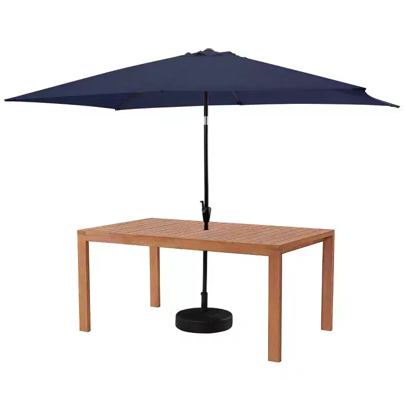Alaterre Furniture Ensemble repas d’extérieur 6 pièces, table Weston avec parasol rectangulaire de 10'