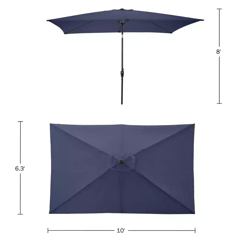 Alaterre Furniture Ensemble repas d’extérieur 6 pièces, table Weston avec parasol rectangulaire de 10'