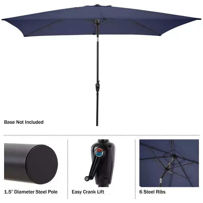 Alaterre Furniture Ensemble repas d’extérieur 6 pièces, table Weston avec parasol rectangulaire de 10'