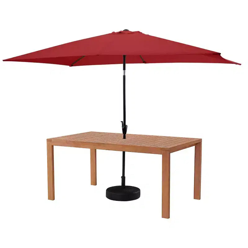 Alaterre Furniture Ensemble repas d’extérieur 6 pièces, table Weston avec parasol rectangulaire de 10'