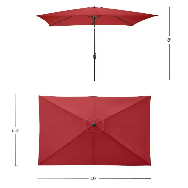 Alaterre Furniture Ensemble repas d’extérieur 6 pièces, table Weston avec parasol rectangulaire de 10'