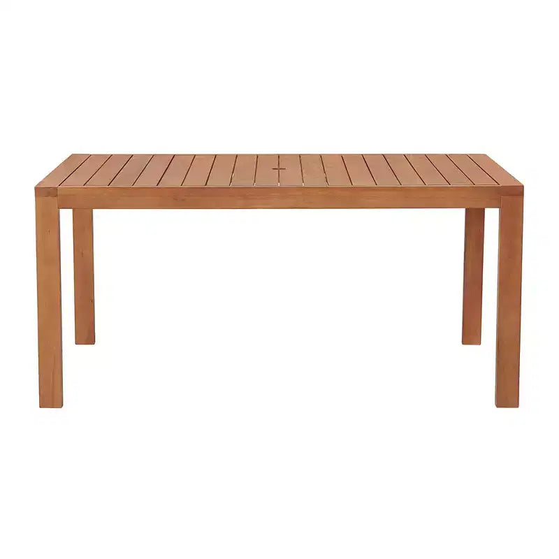 Alaterre Furniture Ensemble repas d’extérieur 6 pièces, table Weston avec parasol rectangulaire de 10'