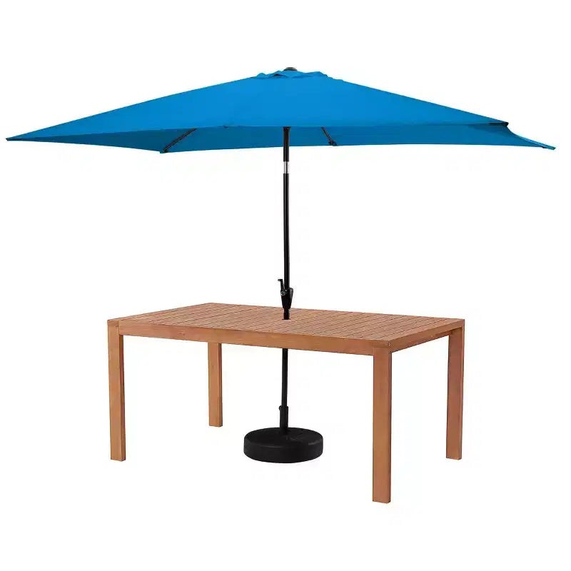Alaterre Furniture Ensemble repas d’extérieur 6 pièces, table Weston avec parasol rectangulaire de 10'