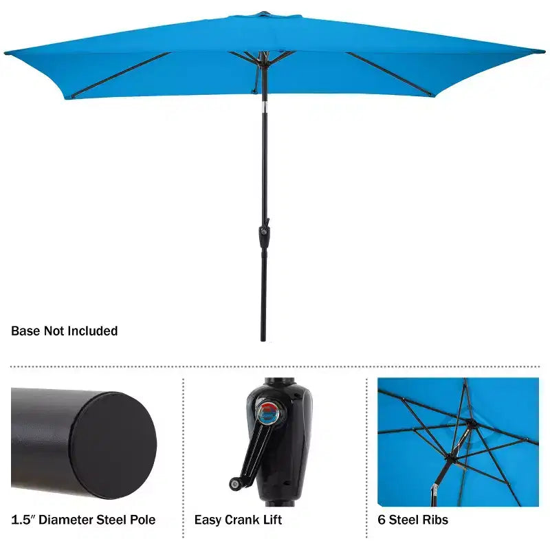 Alaterre Furniture Ensemble repas d’extérieur 6 pièces, table Weston avec parasol rectangulaire de 10'