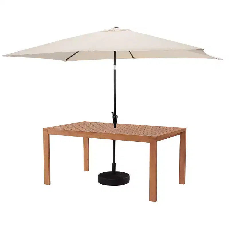 Alaterre Furniture Ensemble repas d’extérieur 6 pièces, table Weston avec parasol rectangulaire de 10'