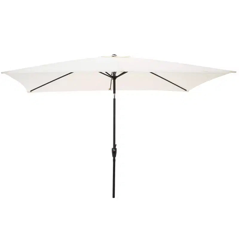 Alaterre Furniture Ensemble repas d’extérieur 6 pièces, table Weston avec parasol rectangulaire de 10'