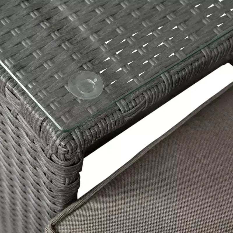 Juego de sofá modular de dos plazas para interior/exterior Flash Furniture Nico, con mesa y otomanas