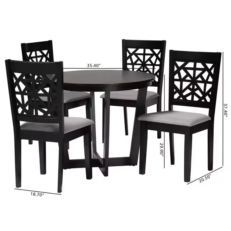 Baxton Studio Jamie Moden Wood 5-Piece Dining Set
