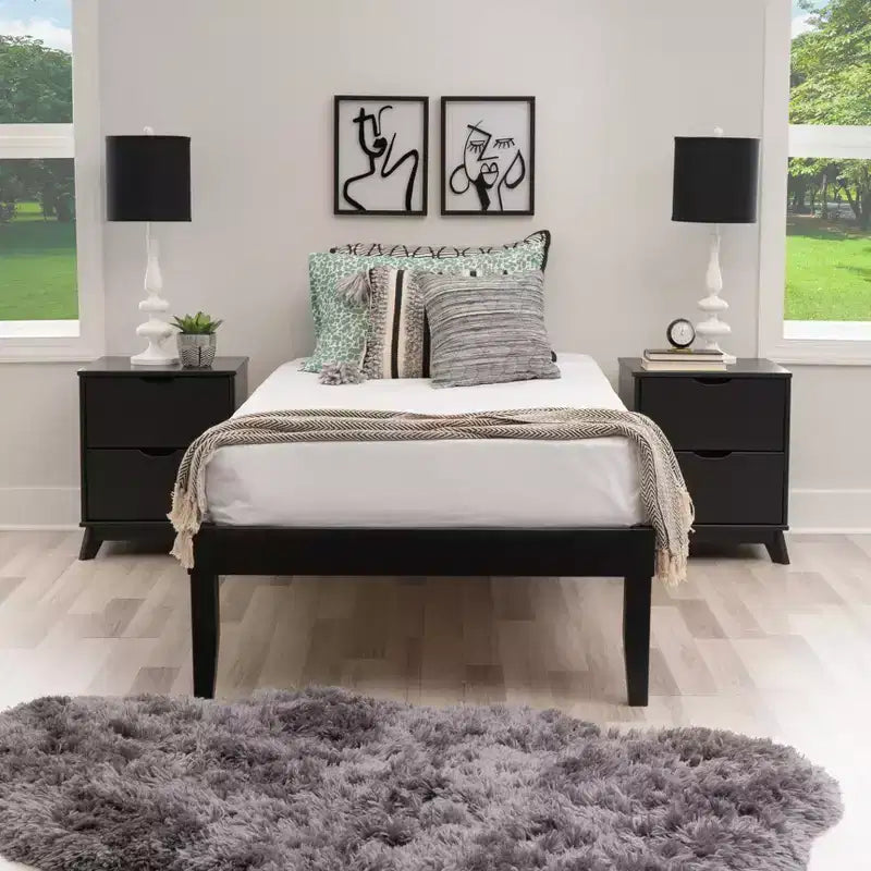 Powell Pensy Twin Platform Bed and Nightstand