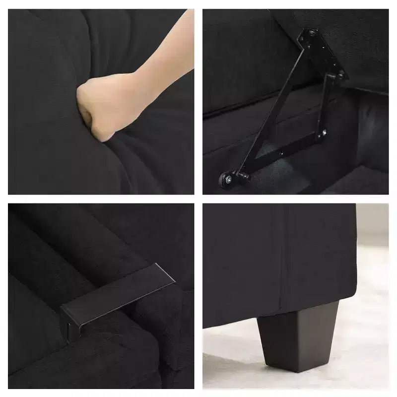 Upholstered Chenille Storage Loveseat for Living Room and Bedroom