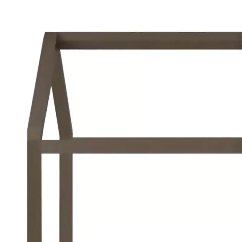 Kids Wooden Canopy Bed Frame, House-Shaped, Twin Size