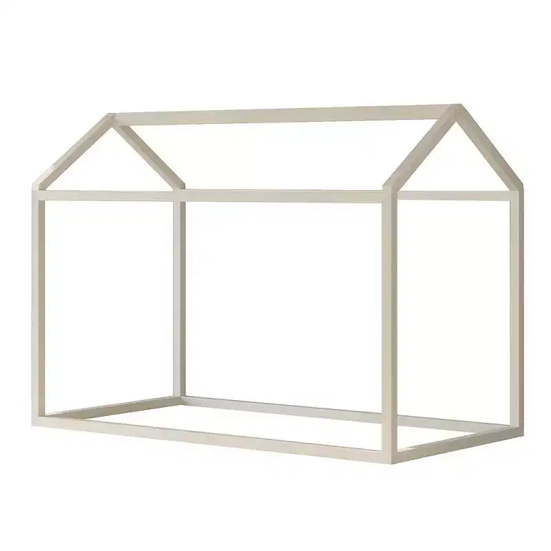 Kids Wooden Canopy Bed Frame, House-Shaped, Twin Size