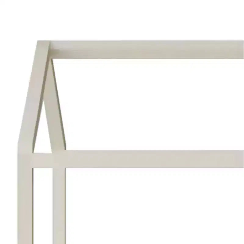Kids Wooden Canopy Bed Frame, House-Shaped, Twin Size