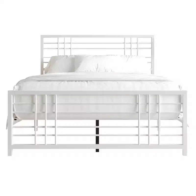 Metal Bed Frame with Headboard and Footboard