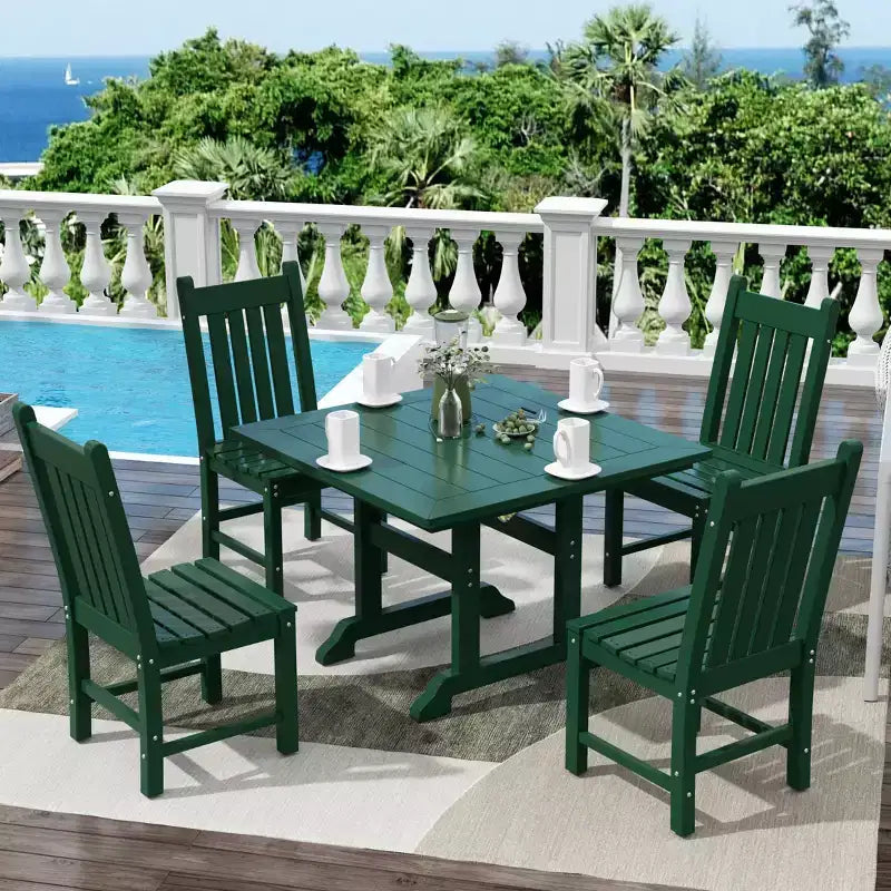 Conjunto de comedor exterior para patio de 5 piezas WestinTrends, mesa cuadrada y sillas para exteriores
