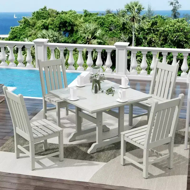Conjunto de comedor exterior para patio de 5 piezas WestinTrends, mesa cuadrada y sillas para exteriores